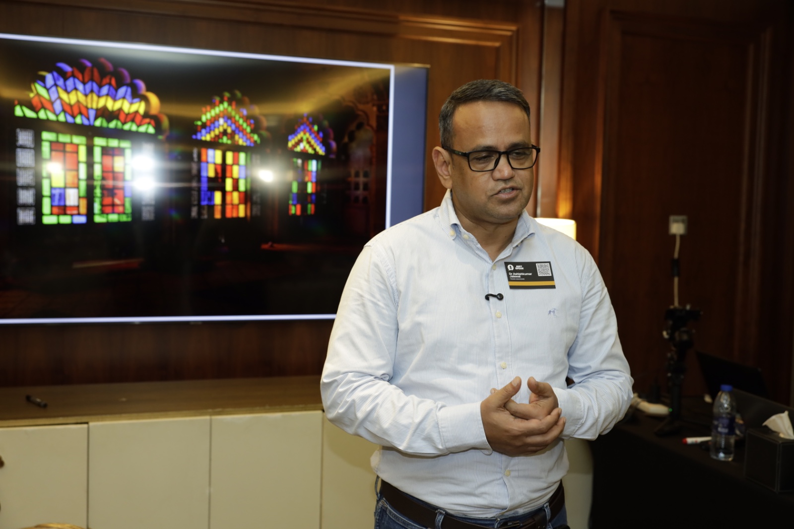 Speaker presenting during the JUST Speak session